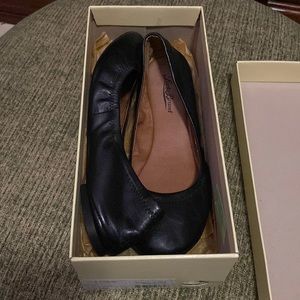 Lucky brand black leather flats .  In box Size 8.5